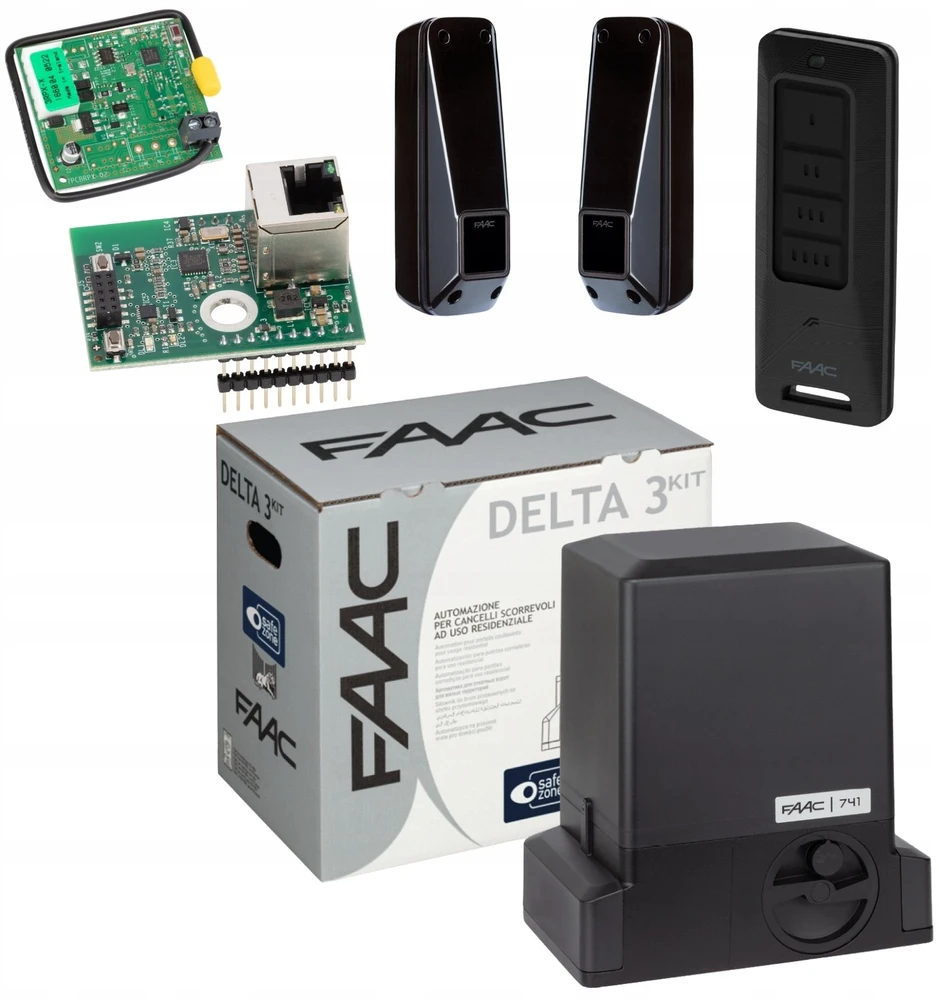 „Delta 3 SMART“ komplektas – FAAC 741 (Wi-Fi+LAN+BLE) 900 kg stumdomiems vartams