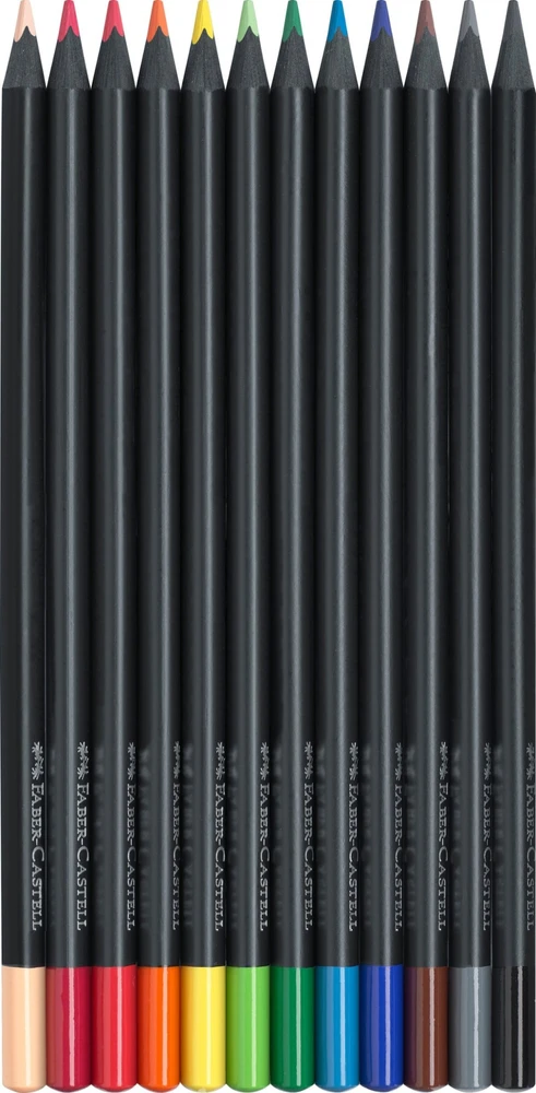Spalvoti pieštukai Faber-Castell, Juodas Edition, 12 spalvų