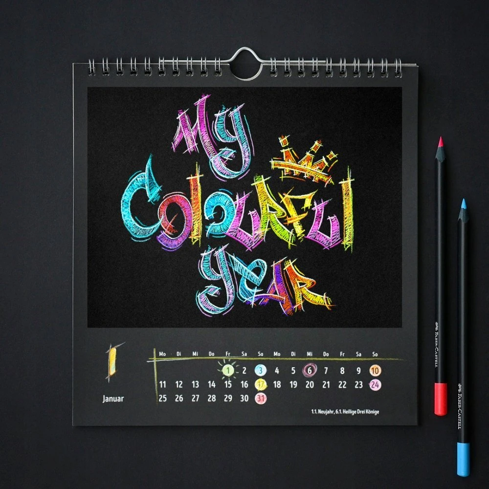 Spalvoti pieštukai Faber-Castell, Juodas Edition, 12 spalvų