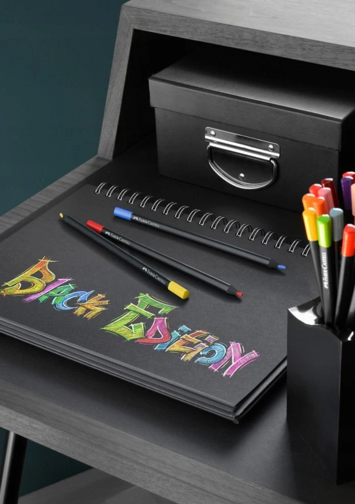 Spalvoti pieštukai Faber-Castell, Juodas Edition, 12 spalvų