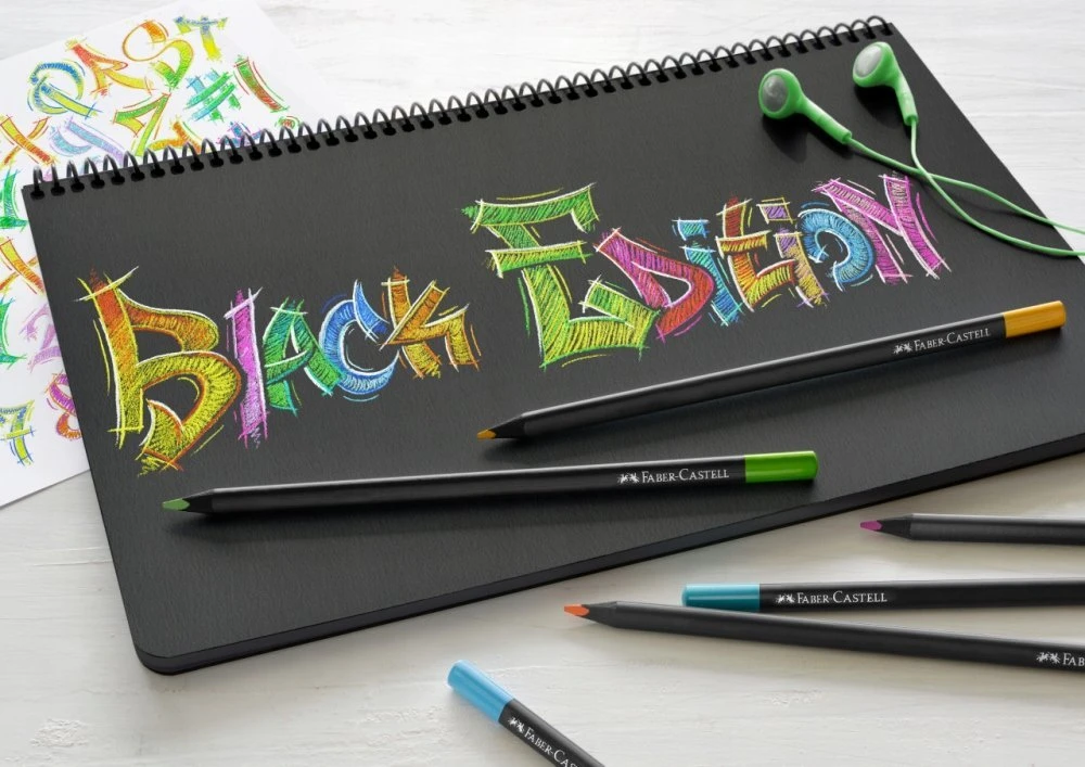 Spalvoti pieštukai Faber-Castell, Juodas Edition, 12 spalvų