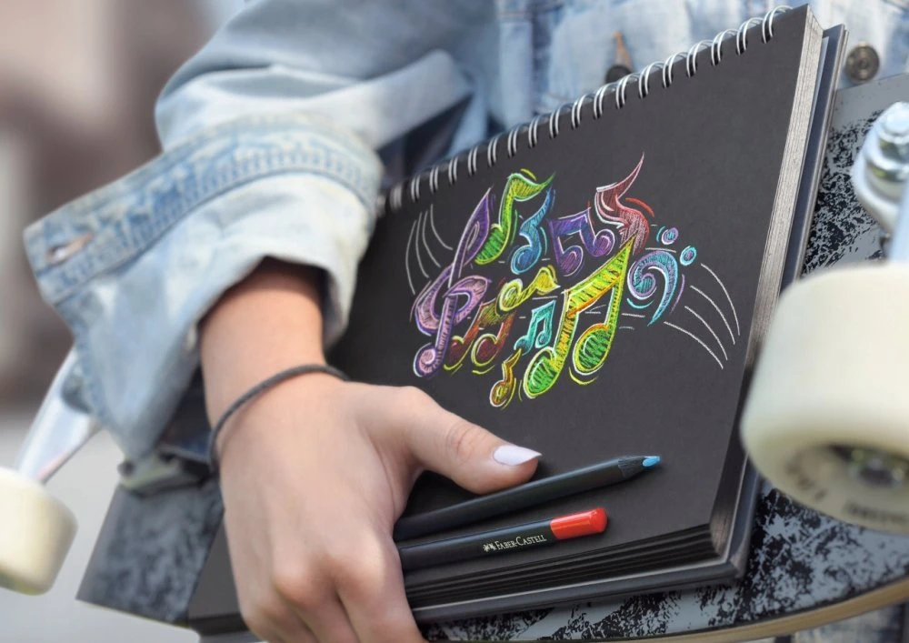 Spalvoti pieštukai Faber-Castell, Juodas Edition, 12 spalvų