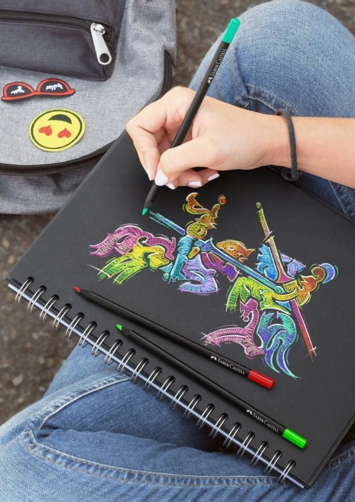 Spalvoti pieštukai Faber-Castell, Juodas Edition, 12 spalvų