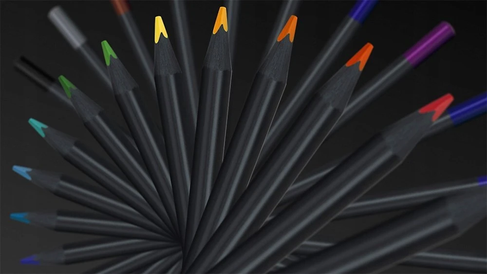Spalvoti pieštukai Faber-Castell, Juodas Edition, 12 spalvų