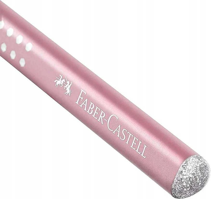 Pieštukų, trintuko ir drožtuko rinkinys Faber-Castell Sparkle rožiniai atspalviai