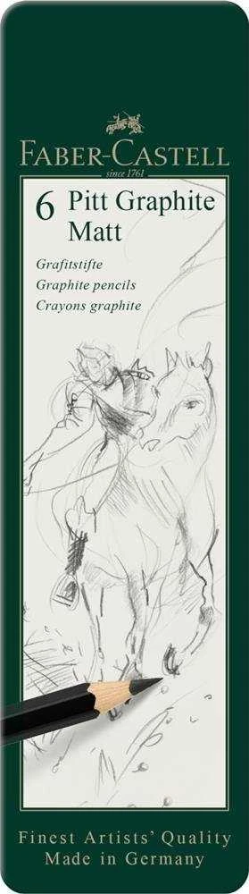 Pieštukų rinkinys Faber-Castell Pitt Graphite Matt, 6 dalių
