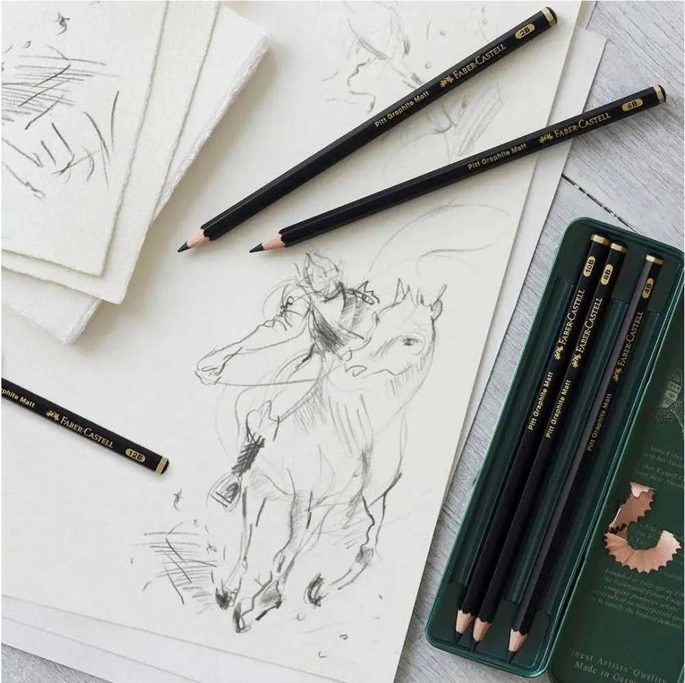Pieštukų rinkinys Faber-Castell Pitt Graphite Matt, 6 dalių