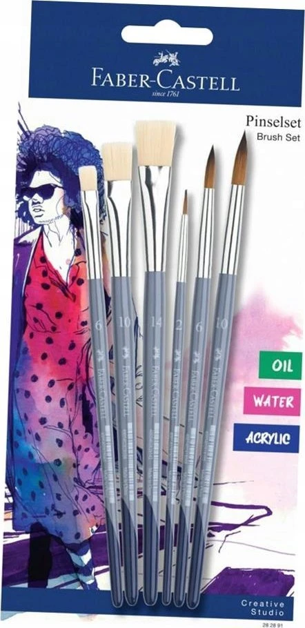 Teptukų rinkinys Faber-Castell Creative Studio, 6 vnt