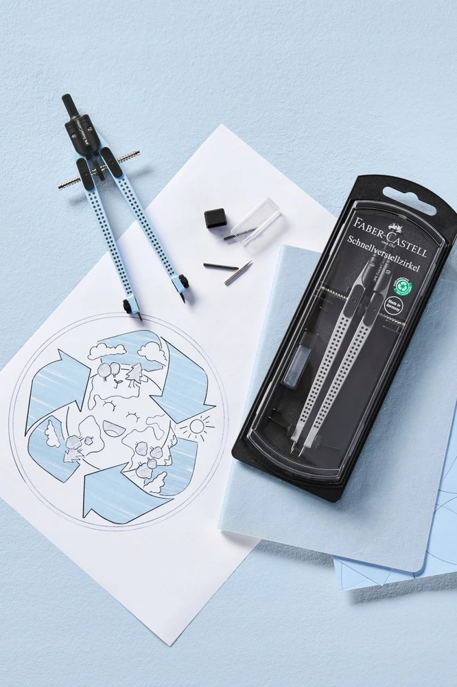 Skriestuvas Faber-Castell Grip melsvos spalvos