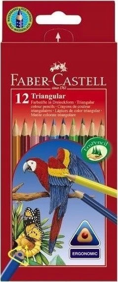 Spalvoti pieštukai Faber-Castell, tribriauniai, 12 spalvų