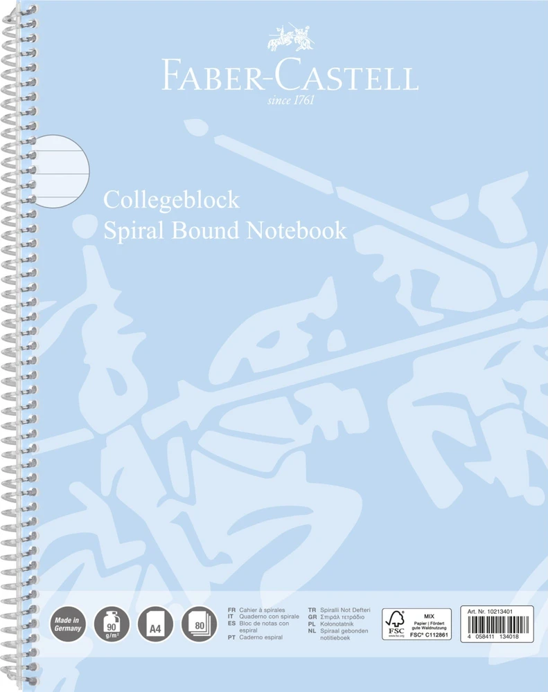 Faber-Castell FABER-CASTELL Collegeblock A4 liniert sky mėlynas