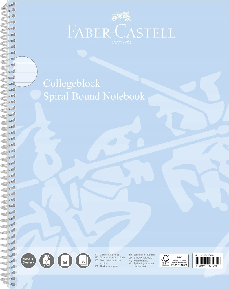 Faber-Castell FABER-CASTELL Collegeblock A4 liniert sky mėlynas