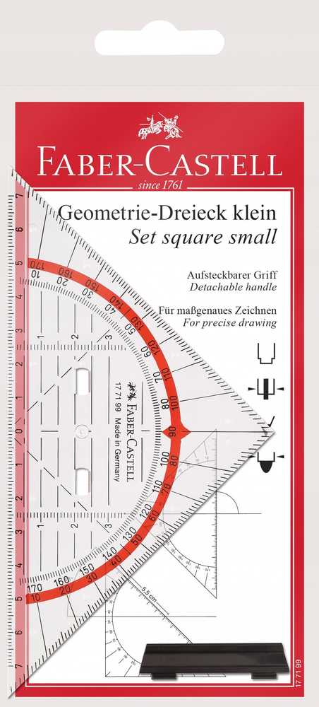 Faber-Castell FABER-CASTELL Geometrie-Dreieck klein mit Griff 14cm