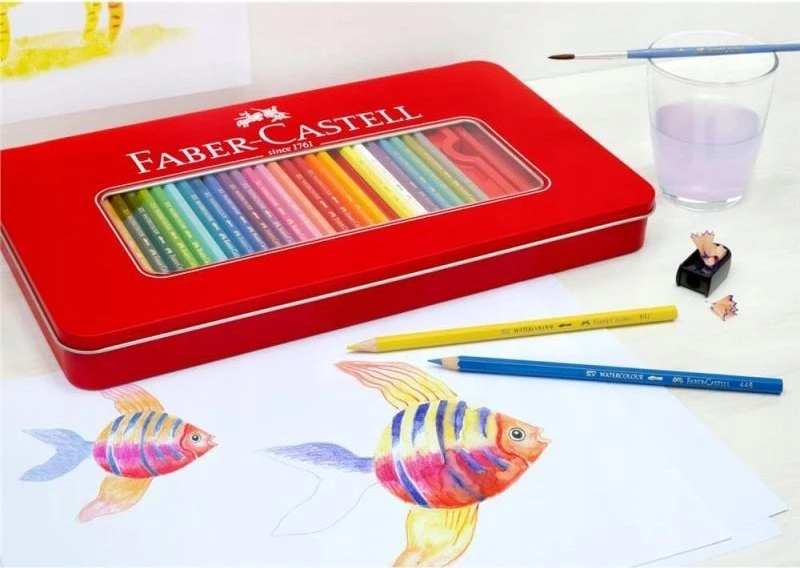 Spalvoti pieštukai Faber-Castell, 60 spalvų, metalinėje dėžutėje