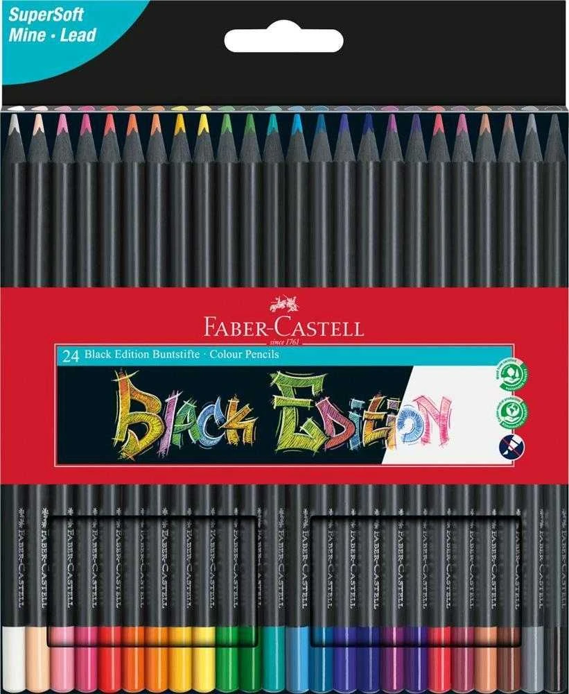 Spalvoti pieštukai Faber-Castell, Juodas Edition, 24 spalvos