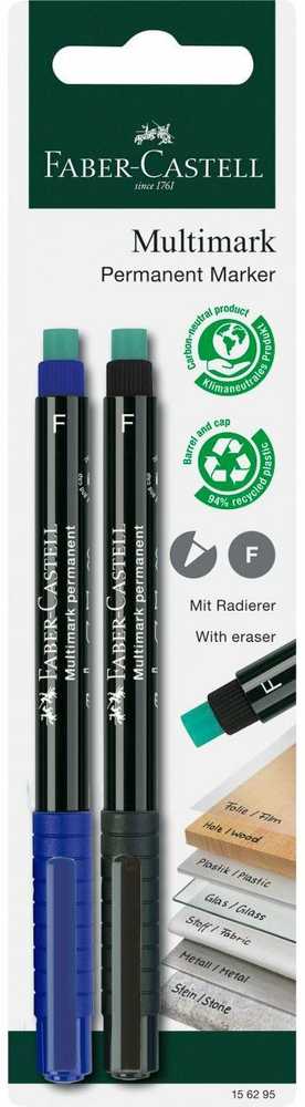 Faber-Castell FABER-CASTELL Marker Multimark permanentinis F bl/sw 2x BK
