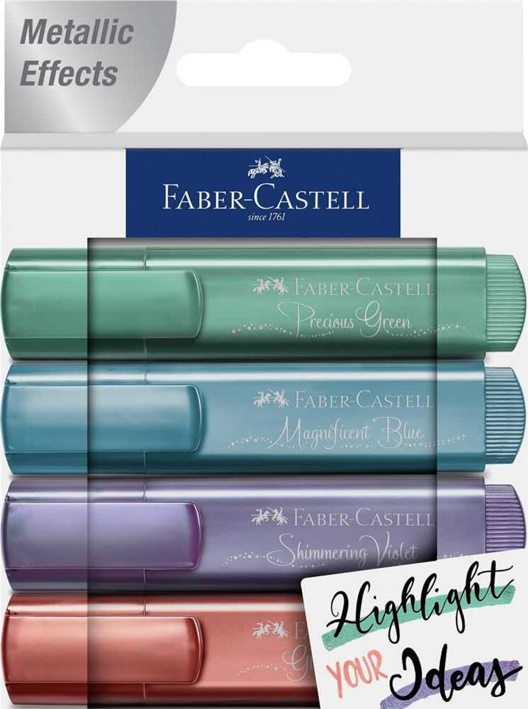 Faber-castell 1546 Metallic Creative Studio žymekliai, 4 vnt.