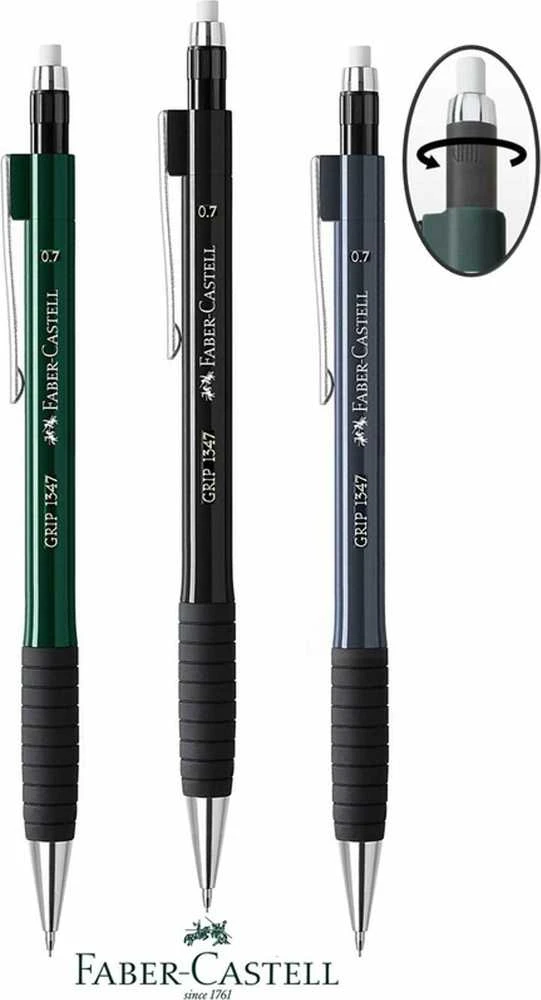 Automatinis pieštukas Faber-Castell Grip 1347, juodos spalvos, 0.7mm