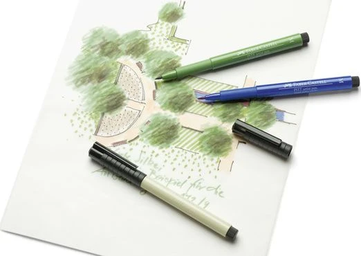 Faber-Castell Rašiklių rink. PITT XS,S, F, M FC 4vnt., juodos sp.