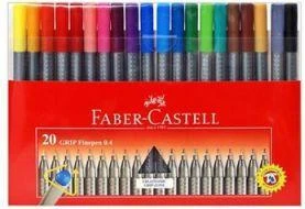 Faber-Castell Rašiklių Faber-Castel GRIP Finepen, 0.4mm, rinkinys, 20 vnt, dėžutėje