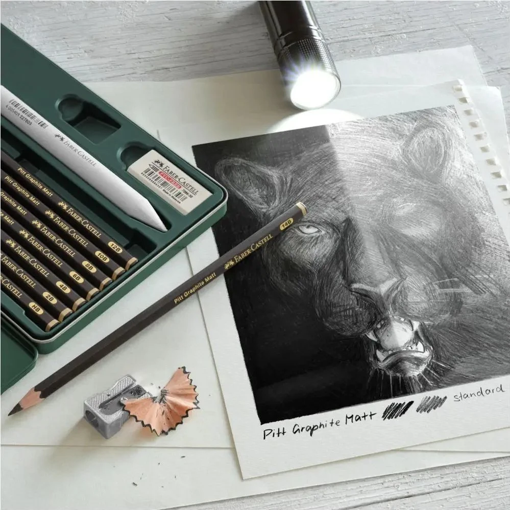 Pieštukų rinkinys Faber-Castell Pitt Graphite Matt, 11 dalių
