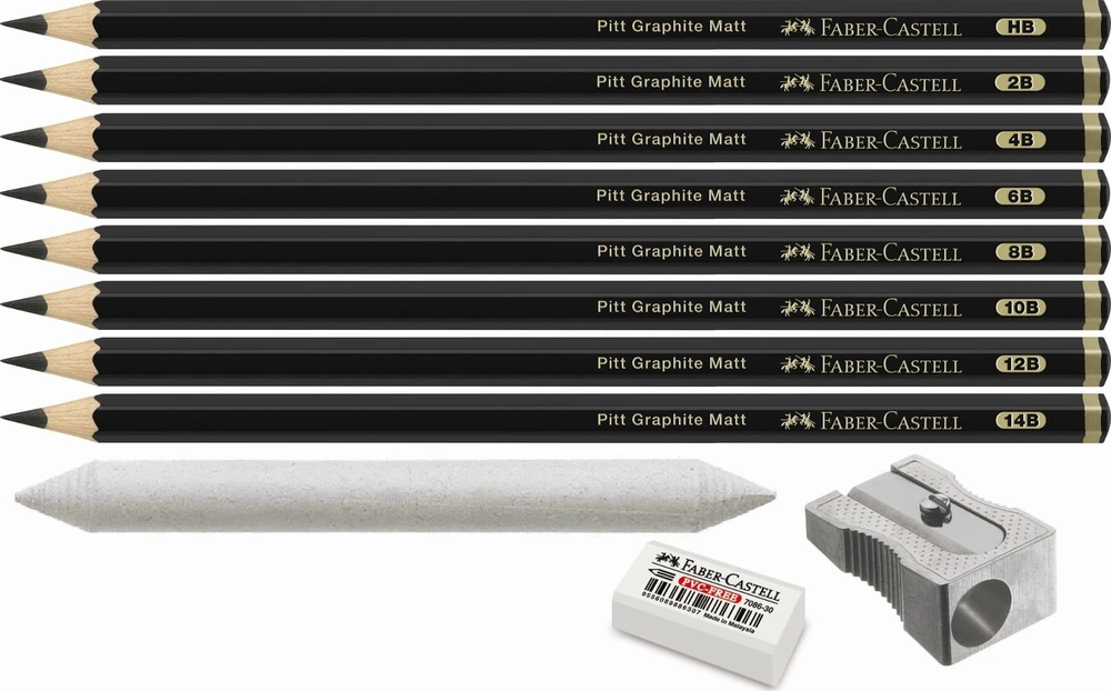 Pieštukų rinkinys Faber-Castell Pitt Graphite Matt, 11 dalių