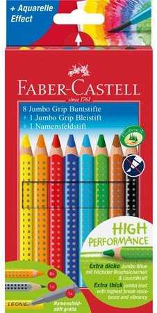 FABER-CASTELL spalvotas pieštukas Jumbo Grip reklaminis dėklas 8+1+1