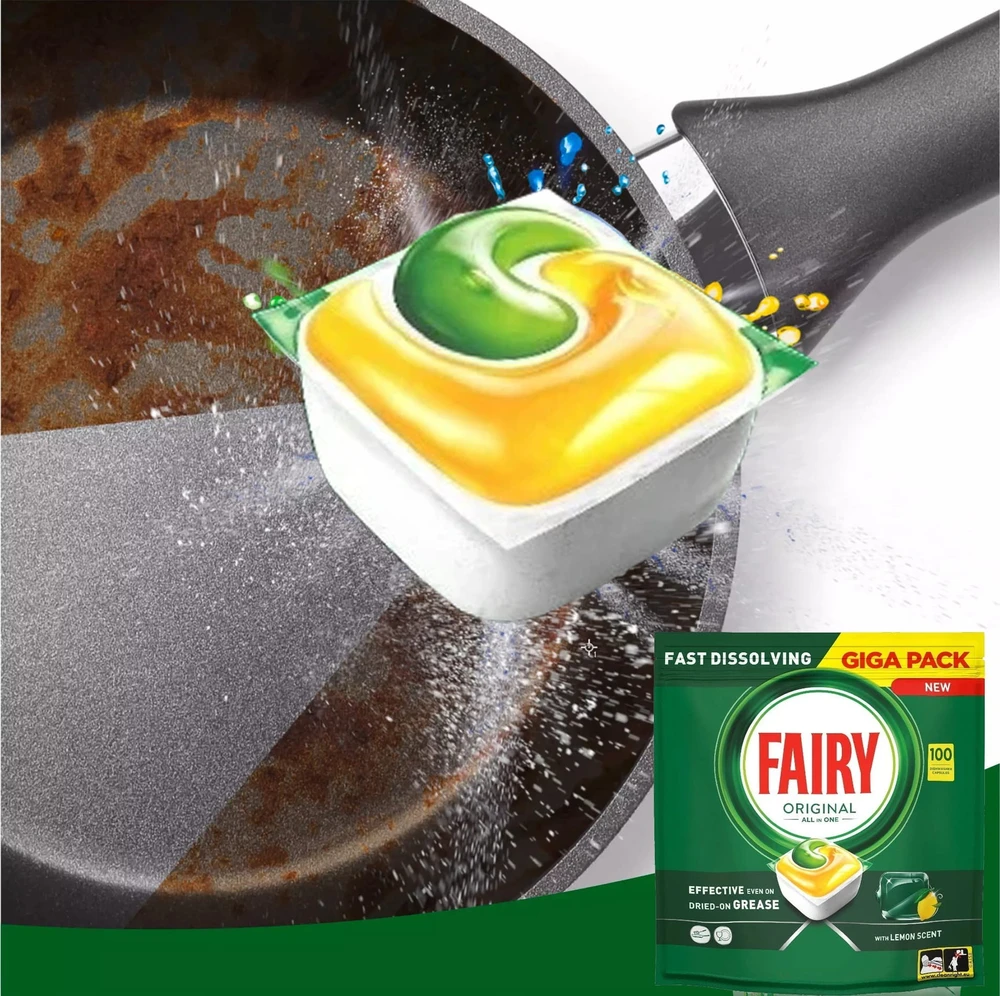 Indaplovių tabletės Fairy Platinum All In One Lemon, 100 vnt., citrinų kvapo
