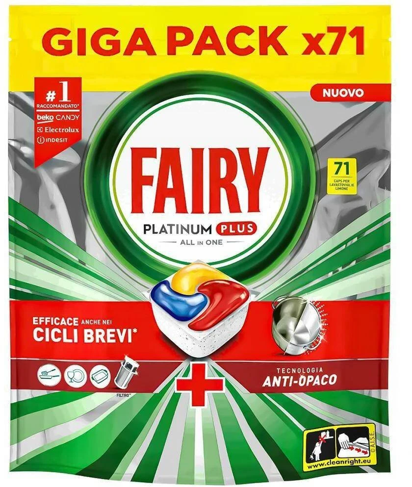 Fairy Skalbimo mašinos kapsulės Fairy Platinum Plus All In One Citrina 71 vnt.