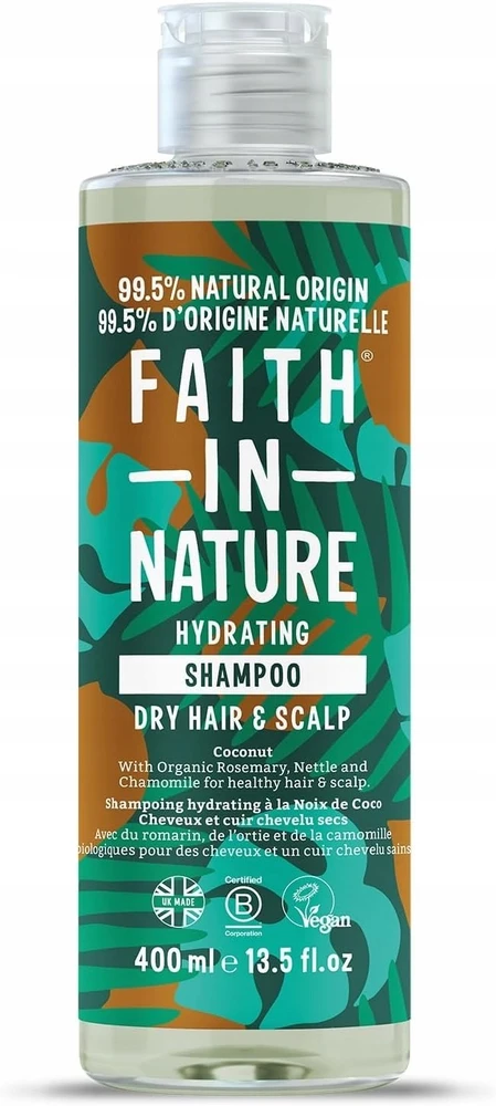 Faith In Nature kokosų plaukų šampūnas drėkinantis ir maitinantis, 400 ml