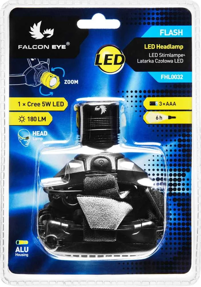 Mactronic Falcon Eye 180lm žibintuvėlis ant galvos su fokusavimo funkcija FLASH