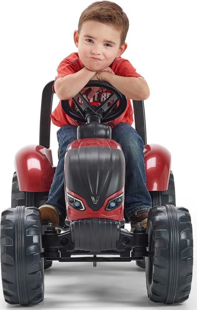 FALK Raudonasis Valtra S4 pedalinis traktorius su priekaba nuo 3 metų amžiaus