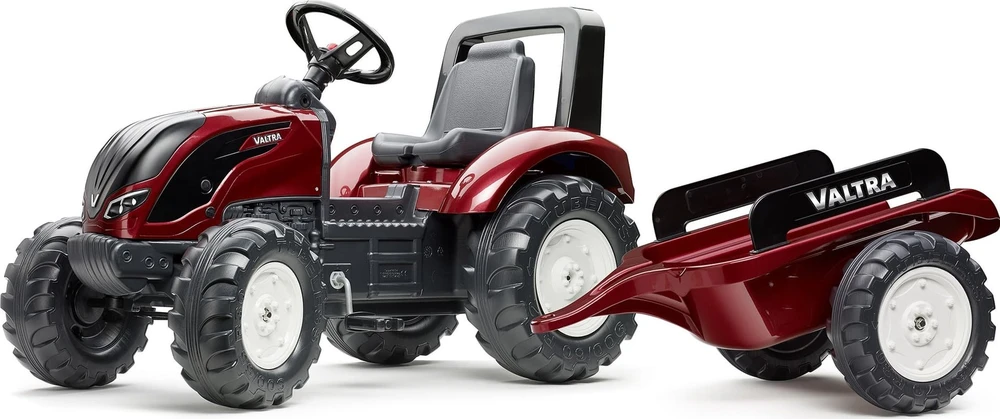 FALK Raudonasis Valtra S4 pedalinis traktorius su priekaba nuo 3 metų amžiaus