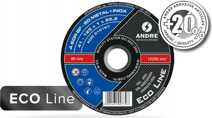 ANDRE PJOVIMO DISKAS METALUI 125 x 1,0mm METAL/INOX ECO LINE