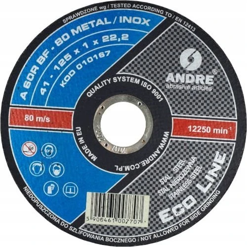ANDRE PJOVIMO DISKAS METALUI 125 x 1,0mm METAL/INOX ECO LINE