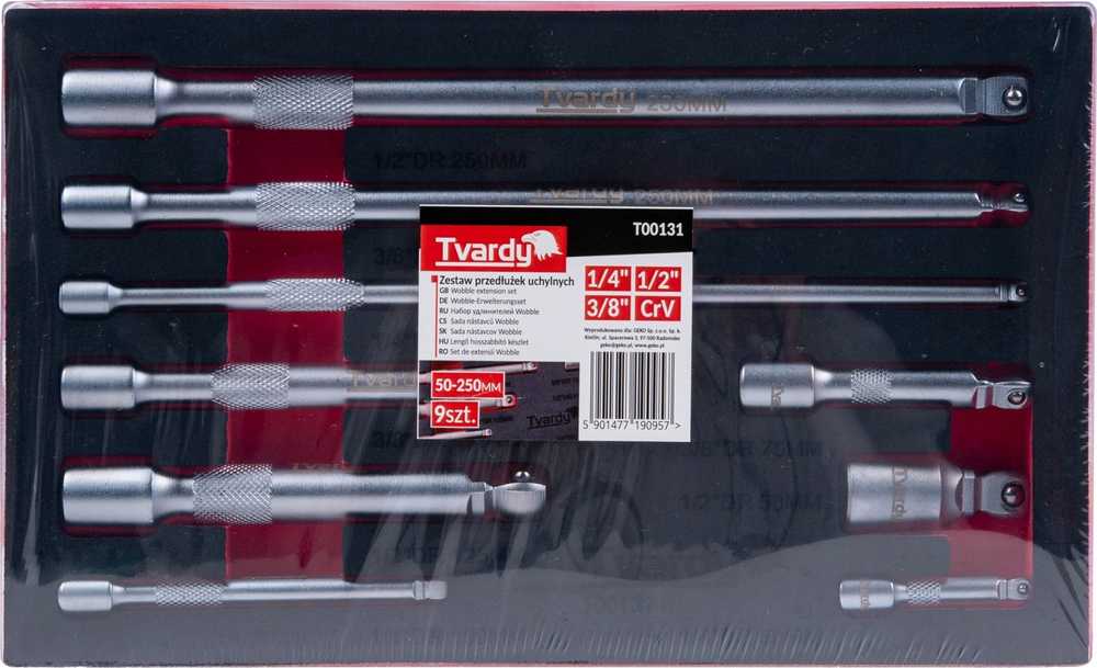 Falontech Prailgintuvų su lankstu rinkinys 1/4'' 3/8'' 1/2'' CrV 9 vnt. (12)