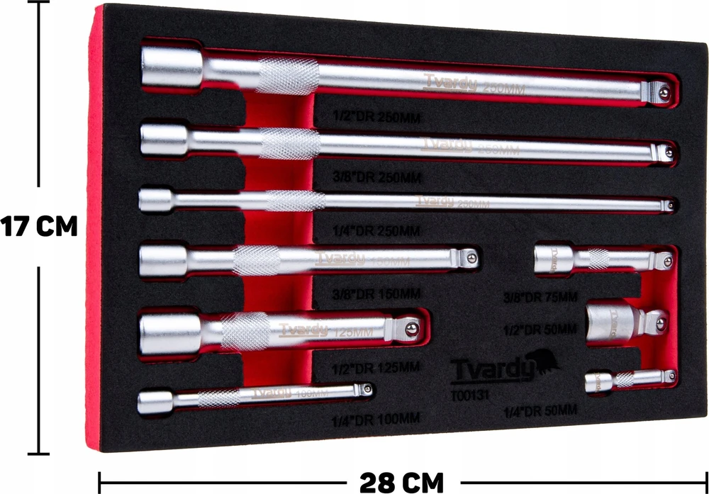 Falon-Tech Lankstomų prailgintuvų rinkinys 1/4'' 3/8'' 1/2'' CrV 9 vnt. (12)