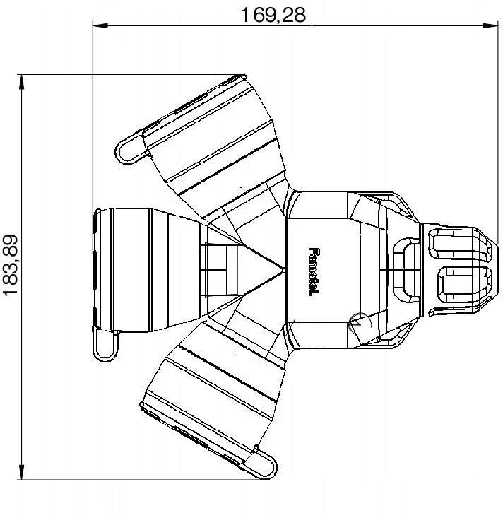 FAMATEL guminis skirstytuvas 3 lizdų trišakis 16A 3P 250V IP54 5P PL/FR – guminis sandariklis 187F-5