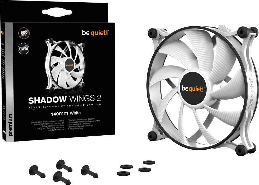 Be Quiet! LISTAN BE TYLUS Shadow Wings 2 Baltas 140mm