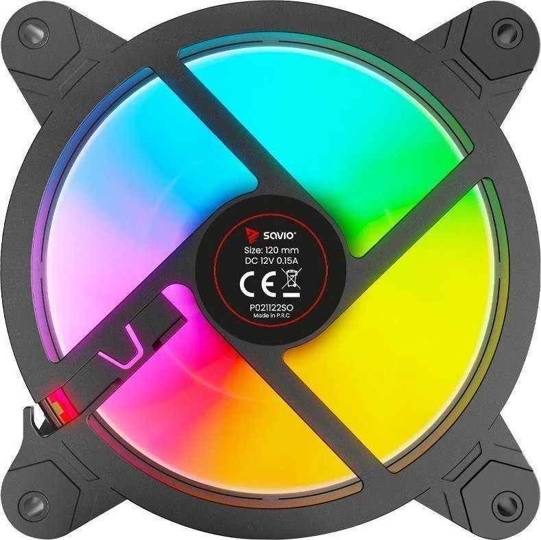Ventiliatoriai - Savio Fan-01 4 Vnt. 120 Mm ARGB Su Valdikliu Ir Nuotolinio Valdymo Pultu