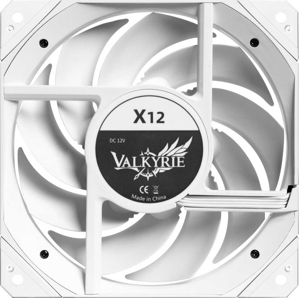 Procesoriaus Aušintuvas - Valkyrie VK-FANX12FW 1 ventiliatorius 80 CFM juodas