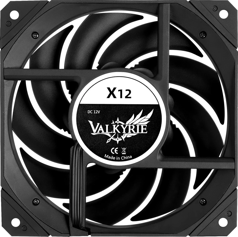 Aušintuvo Ventiliatorius - Valkyrie X12 ARGB 800-2150 RPM 80 CFM Juodas
