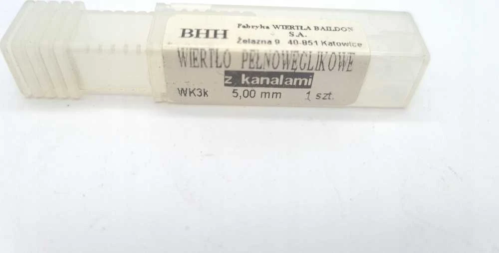 Wiertło Baildon DIN 6537 K WK3 5 mm karbido grąžtas, VHM TiAlN, 66–28 mm