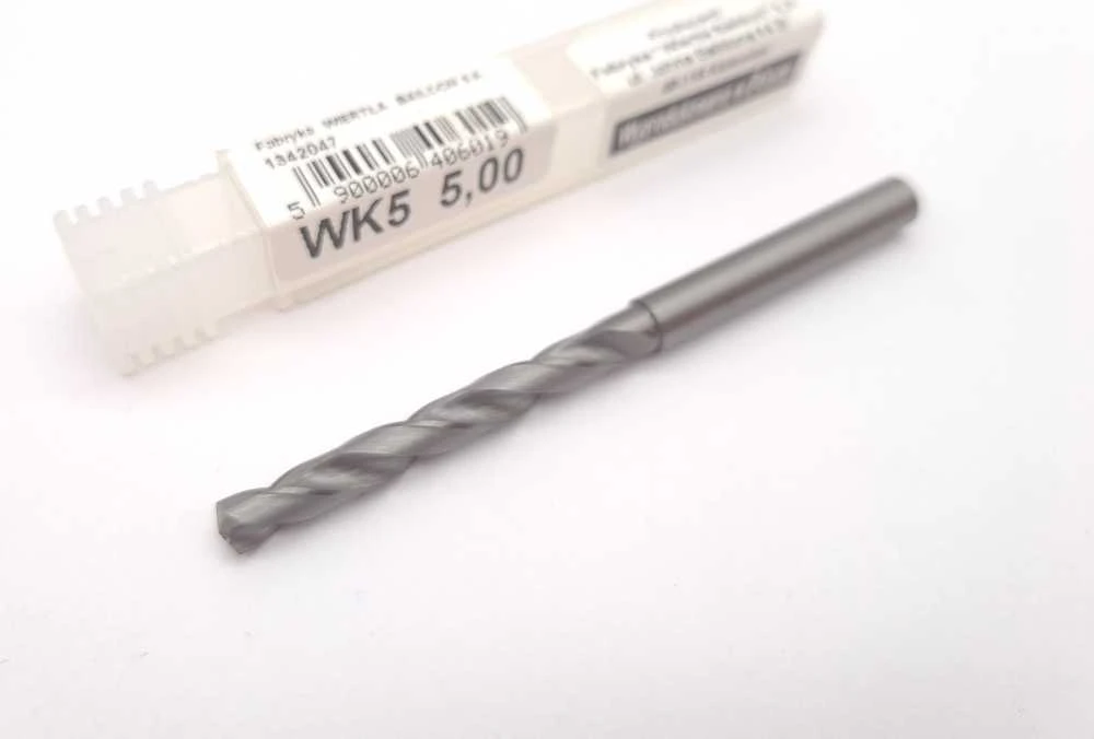 Wiertło Baildon DIN 6537 L WK5 kietmetalio grąžtas 5 mm, VHM TiAlN, 82–44 mm