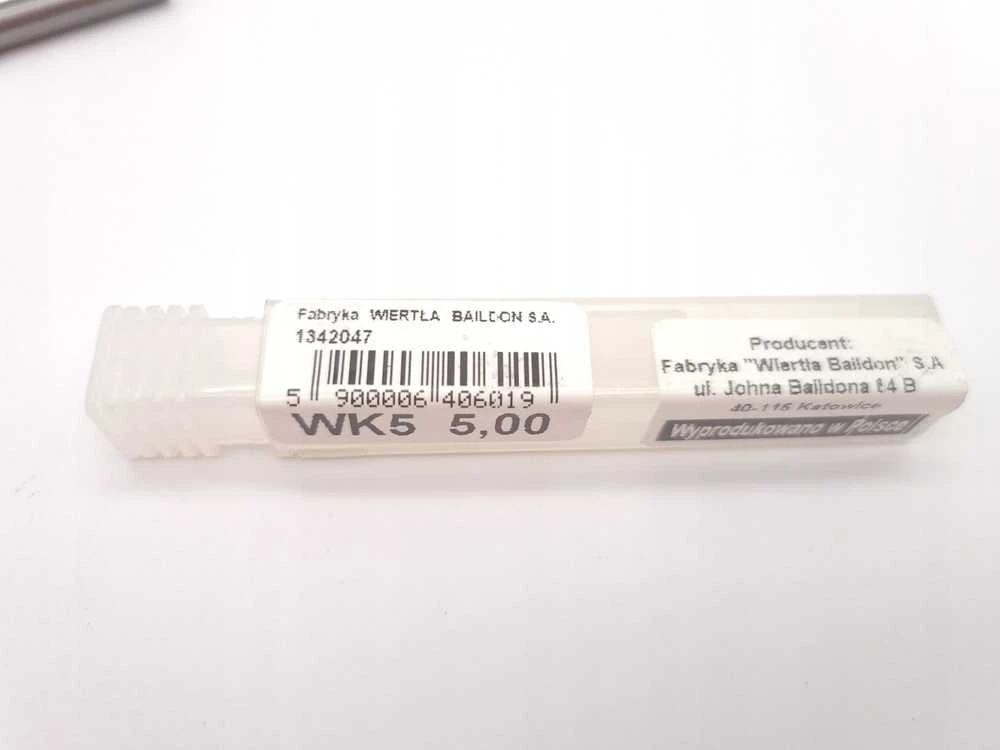 Wiertło Baildon DIN 6537 L WK5 kietmetalio grąžtas 5 mm, VHM TiAlN, 82–44 mm