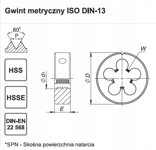 Grąžtas Fanar Sriegpjovė, M6, HSS