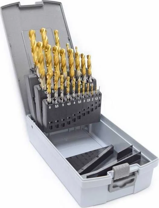 Fanar grąžtas GRĄŽŲ RINKINYS NWKA FI 1.00-10.00MM 24PC CZW-24 HSSE TIN INOX