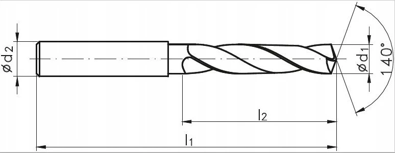 Fanar grąžtas WEGLIK FI 3.30 28/66MM 5xD HA6 VHM AT X-DRILL DIN 6537