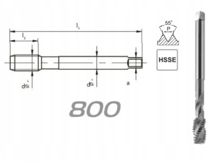 Fanar Gwintownik G 5/8'' DIN-5156C R40 HSSE 800 (70049403)
