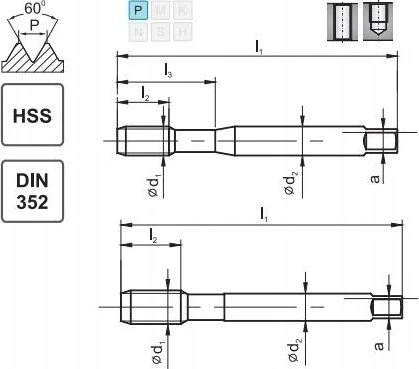 Fanar IŠSIEKIMAS M22 NGMM/1 DIN-352D (6H) HSS - E1-131001-0220